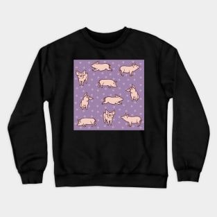 Plum Violet Pigs Crewneck Sweatshirt